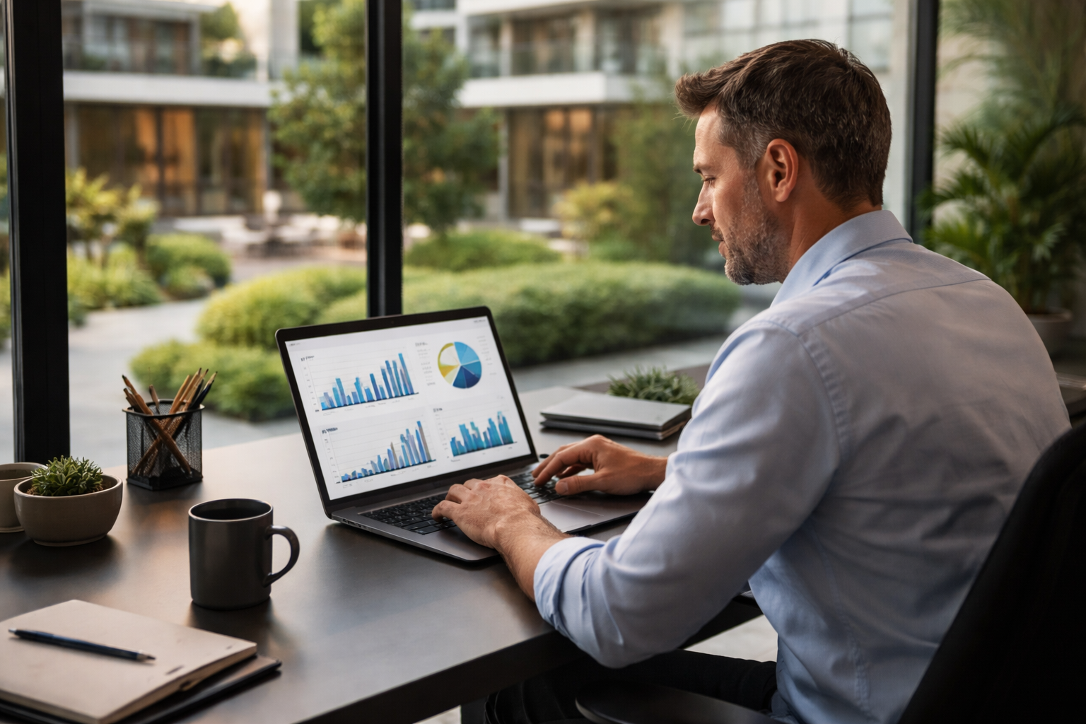 Síndico gerenciando o condomínio